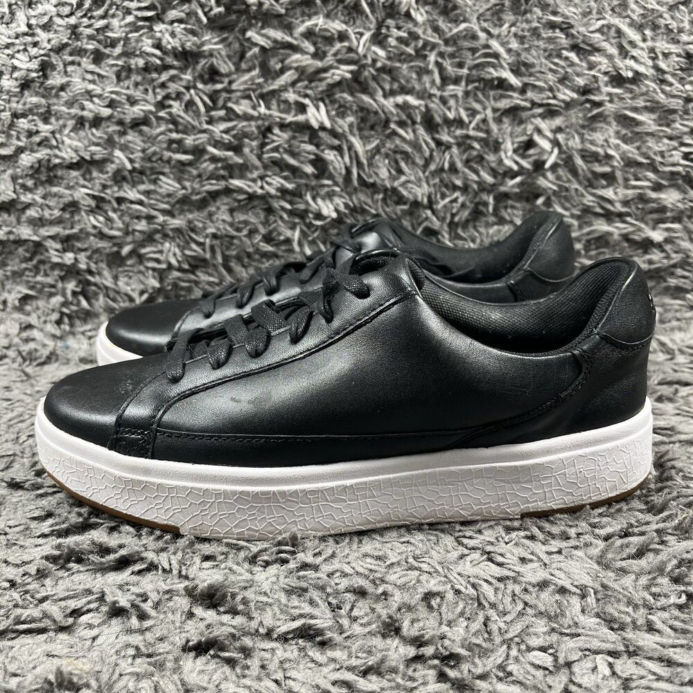 Kizik Vegas Woman 8.5 Wide Men 7 Sneaker Leather Black Unisex Low Top Shoes